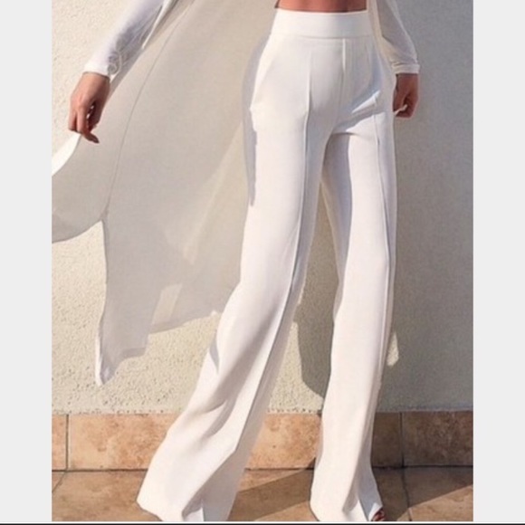 zara white wide leg pants